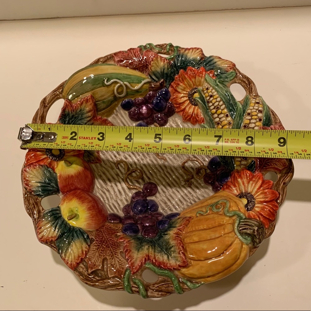 RETIRED FITZ & FLOYD AUTUMN BOUNTY SERVING BOWL. - Picture 10 of 12